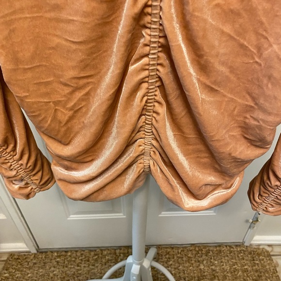 Olivaceous Velvet Velour Full Zip Ruched Jacket S - Picture 8 of 9